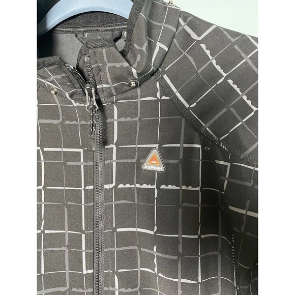 Icepeak Ski Jacket Age 15 + no 176 grey white Plaid Geometric SNOW BOARD no hood - Picture 3 of 9